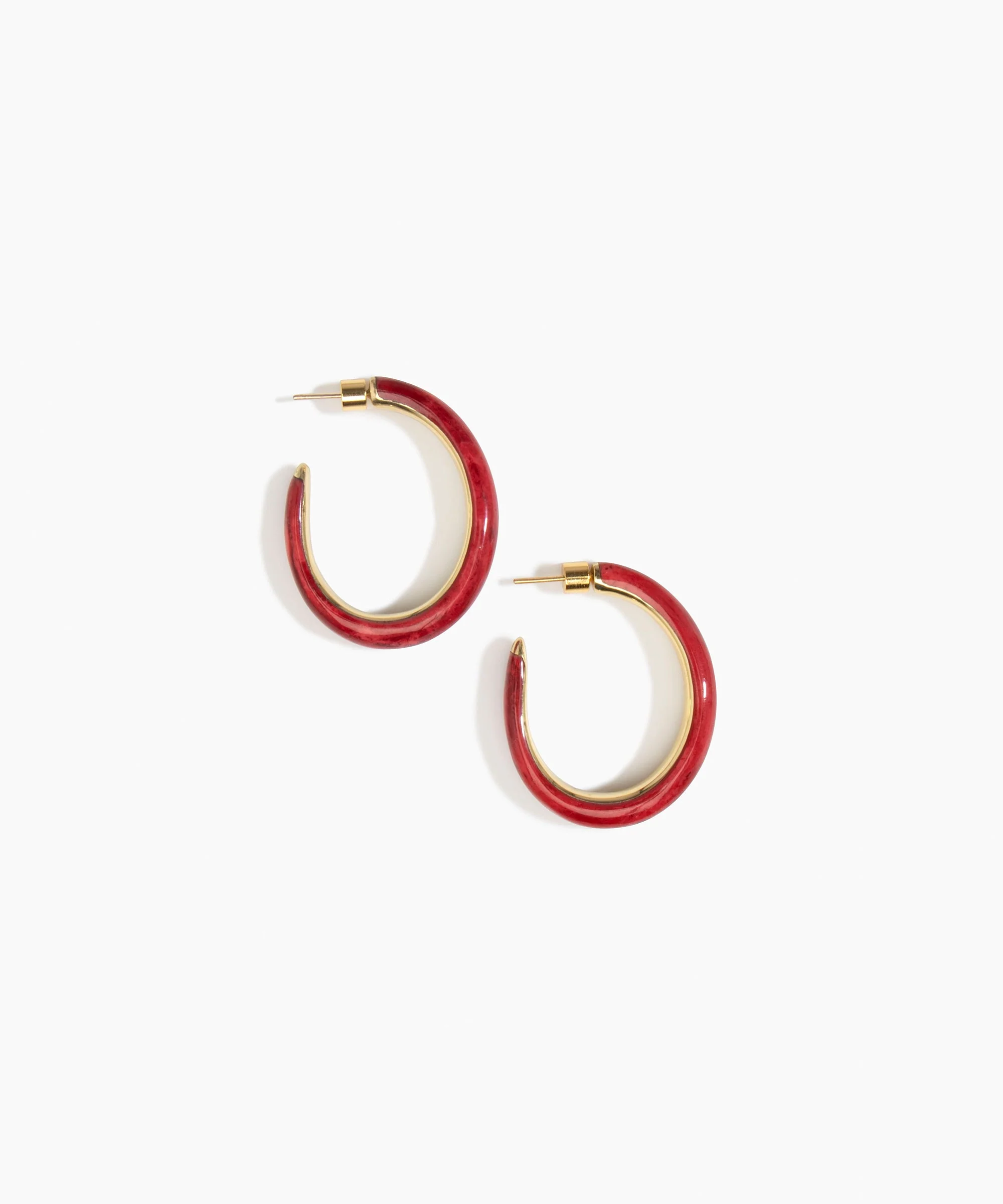 Large Pebble Duo Hoop Earrings - Image 4
