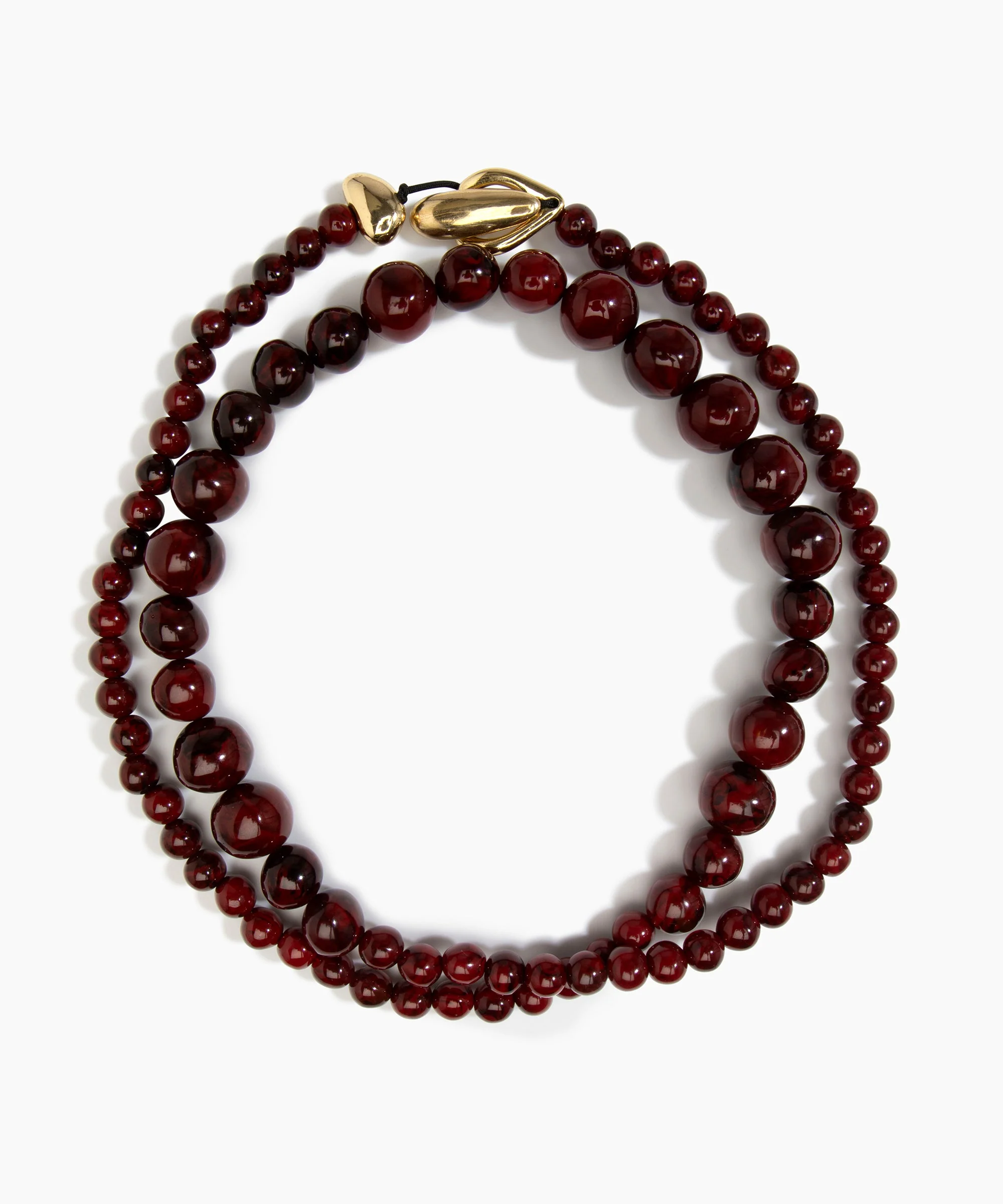 Long Polished Organic Ball Necklace