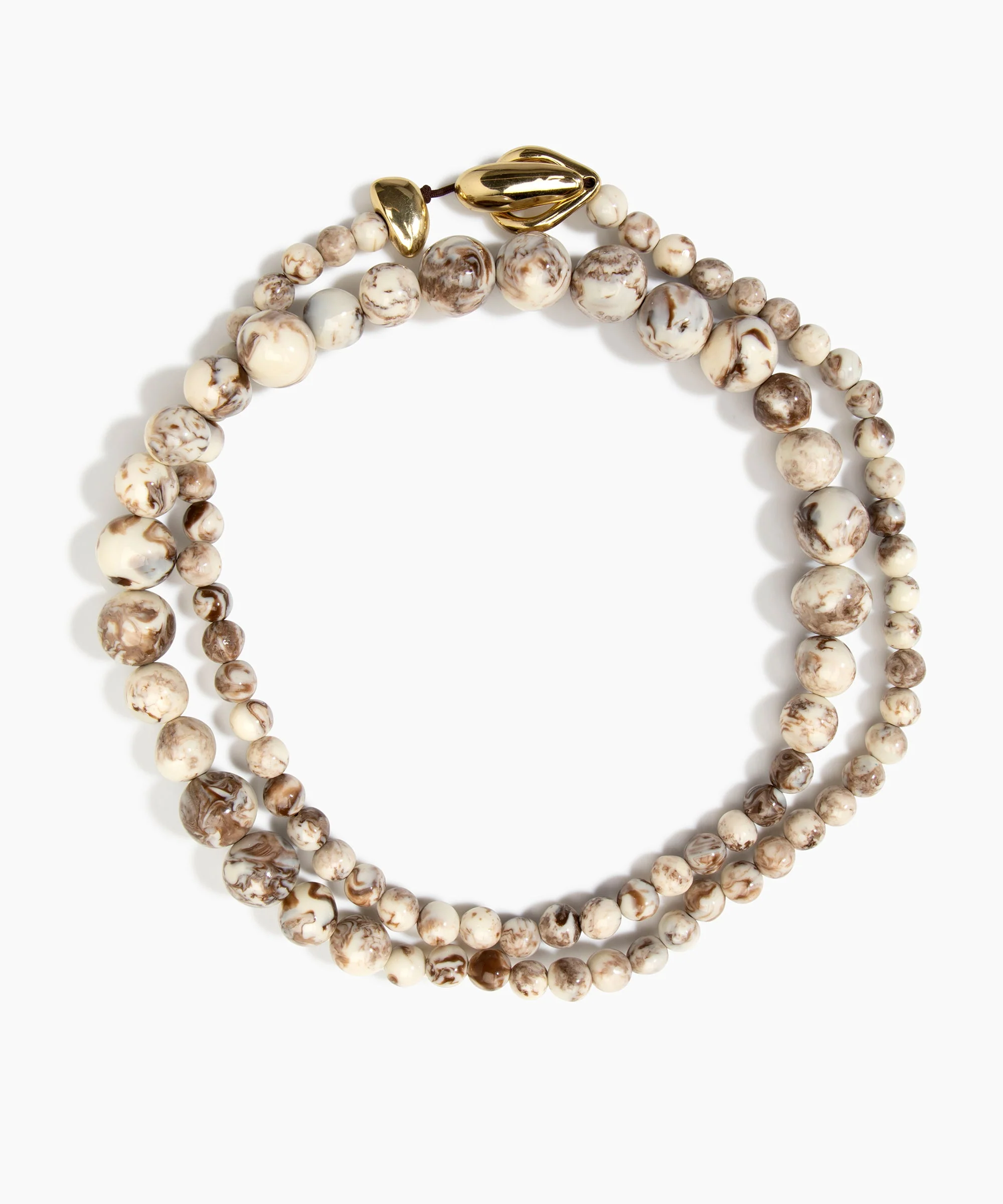 Long Polished Organic Ball Necklace - Image 4