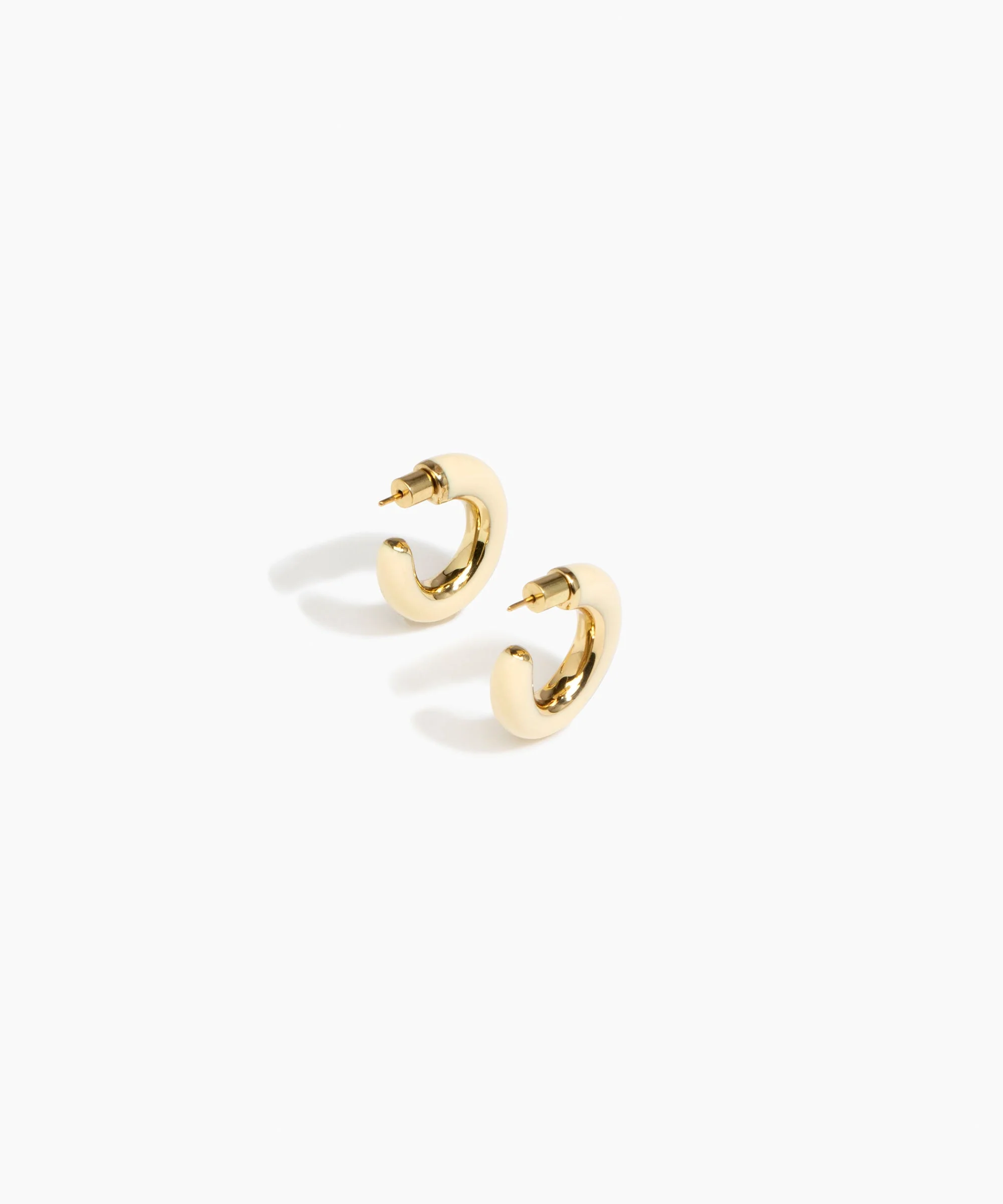 Medium Pebble Duo Hoop Earrings - Image 6