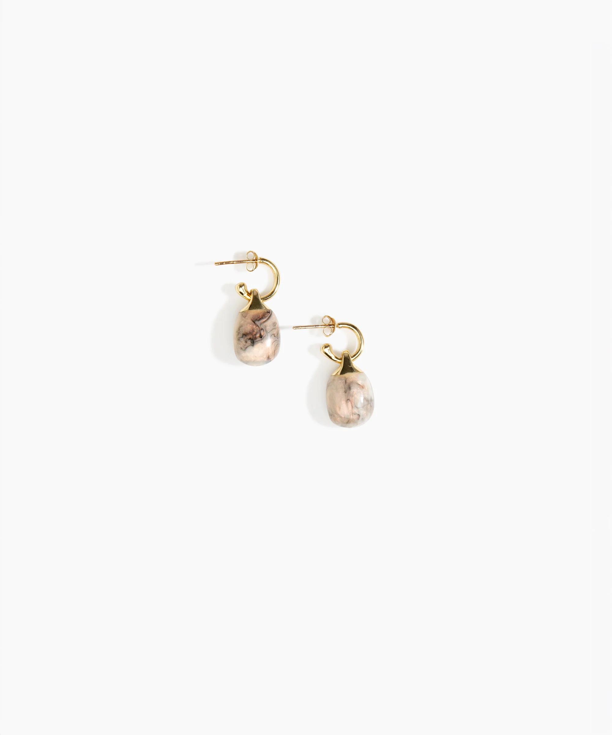 Small River Rock Hoop Earrings - Image 2